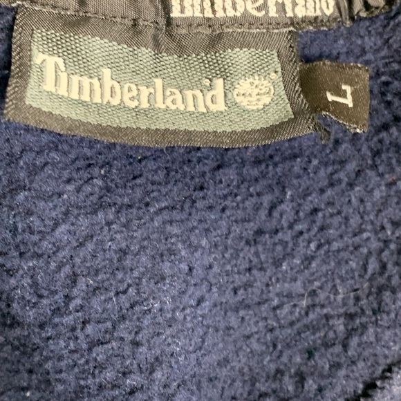 Timberland Men Large 1/4 Zip Blue Fleece - Picture 4 of 9